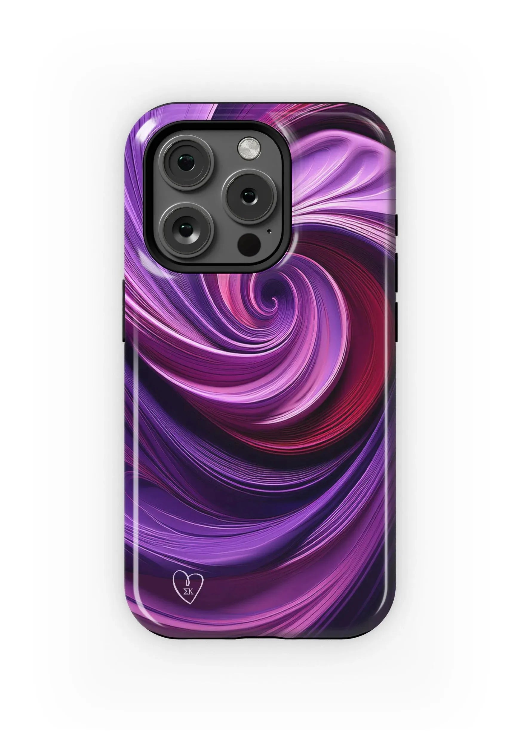 Sigma Kappa iPhone 16, 15, 14 Mobile Phone Case - Swirl Gloss Mobile Phone Cases