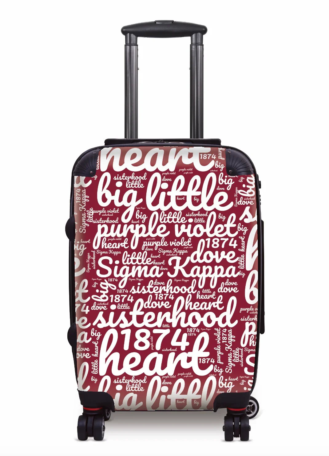 Sigma Kappa Carry-on Luggage - Expression Art Maroon Suitcases