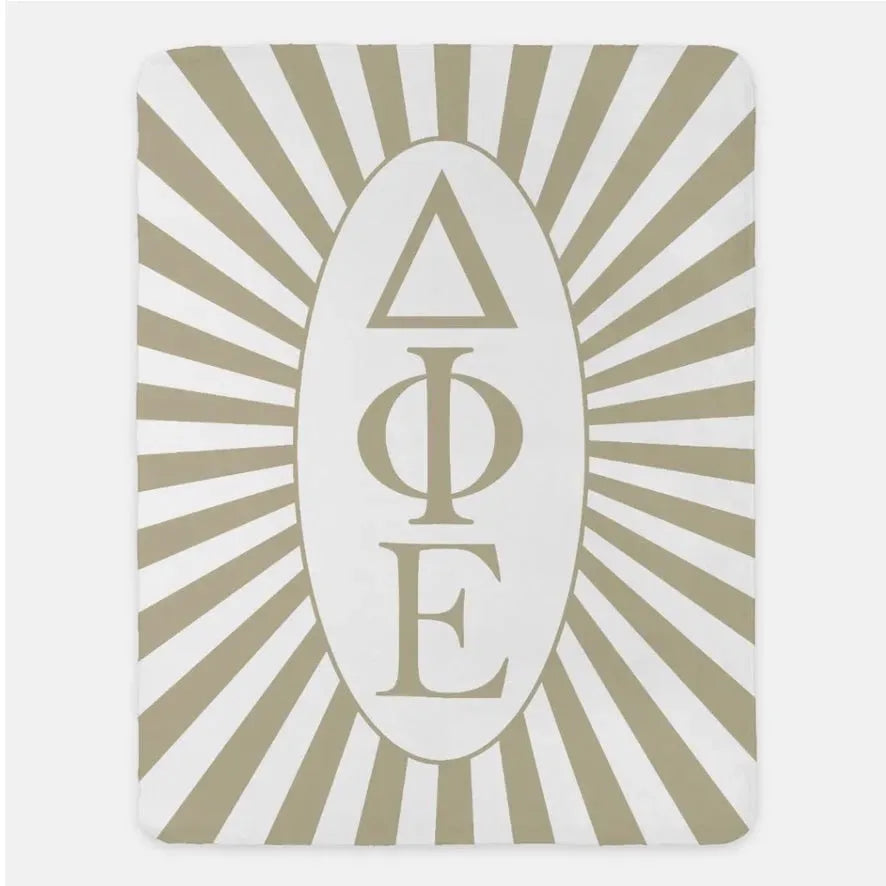 Delta Phi Epsilon XL 60x80 Blanket - Starburst Light Gold Throw Blankets