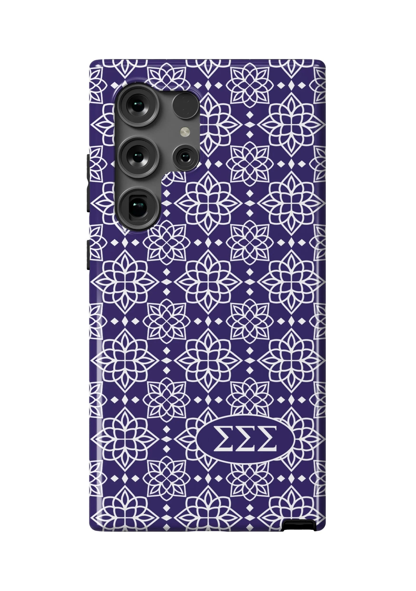 Tri Sigma Samsung Galaxy 24, 23 Mobile Phone Case Ornate Royal Purple Gloss Mobile Phone Cases
