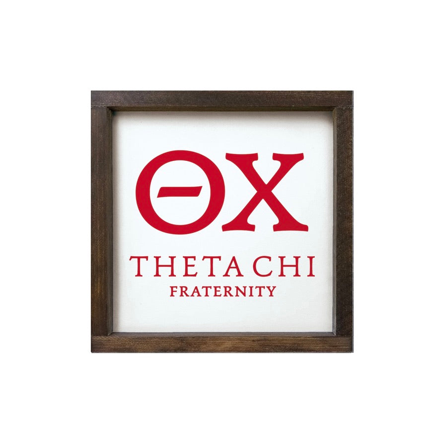 Theta Chi 12x12 Wood Framed Sign | Official Gifts & Decor