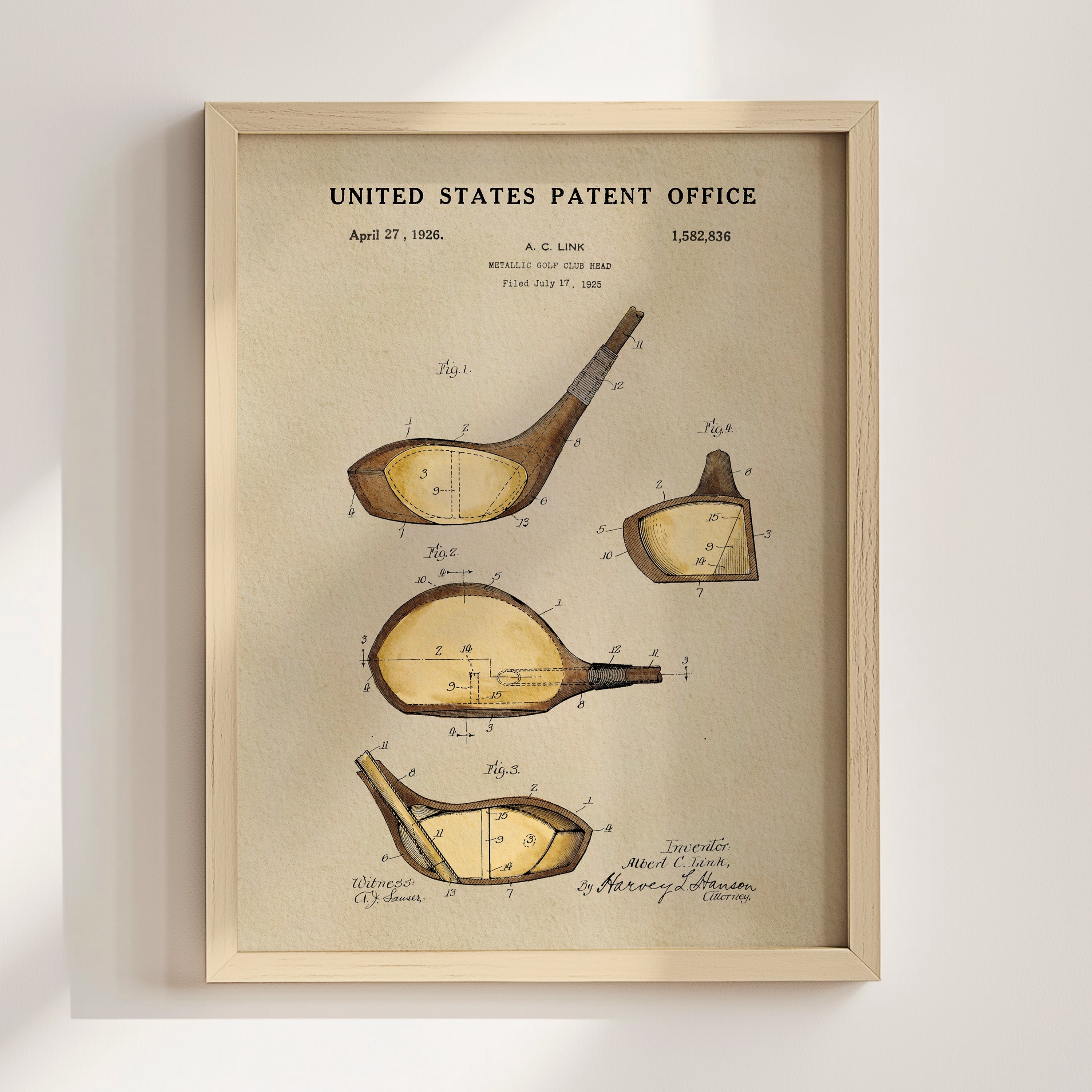 Golf Wood US Patent Art Print
