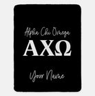 Personalized Alpha Chi Omega XL 60x80 Sherpa Blanket | AXO Gifts & Decor | Campus Greek Fit