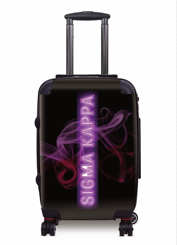 Sigma Kappa 20" Carry-on Suitcase Luggage Neon | Custom Sig Kap Gifts