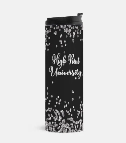 High Point University Thermal Tumbler 16 oz. - Glitter Black Drinkware