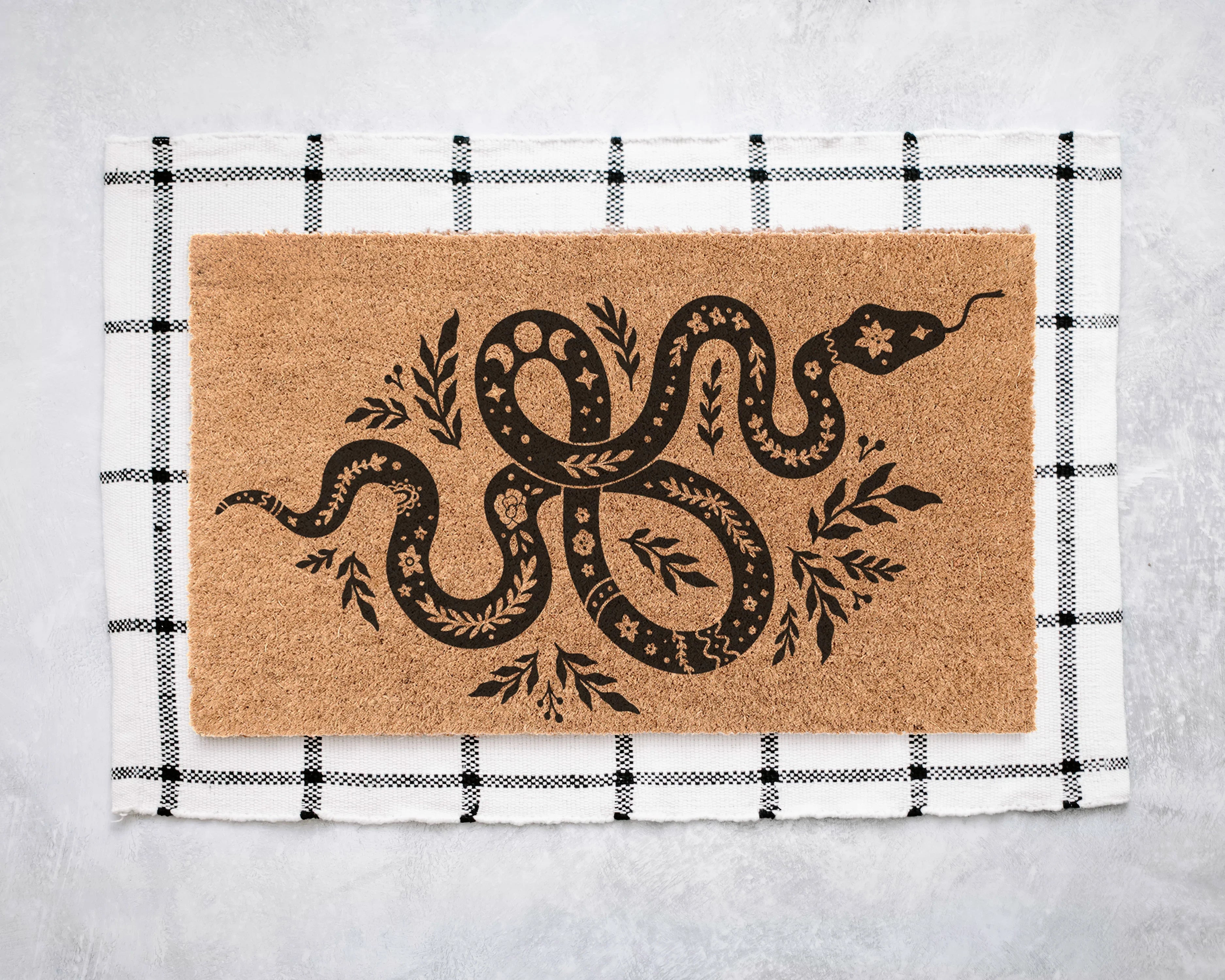 Boho Snake Coir Doormat Door Mats