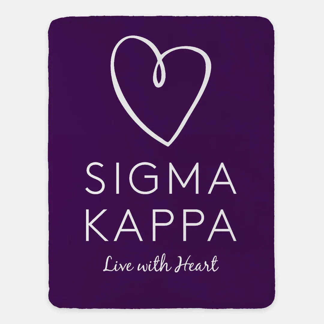 Sigma Kappa Sherpa Blanket XL 60x80 Purple | Custom Sig Kap Gifts | Festive Fit Home