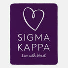 Sigma Kappa Sherpa Blanket XL 60x80 Purple | Custom Sig Kap Gifts | Festive Fit Home