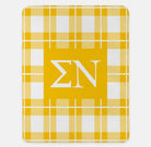 Sigma Nu XL 60x80 Sherpa Throw Blanket - Plaid Yellow Throw Blankets