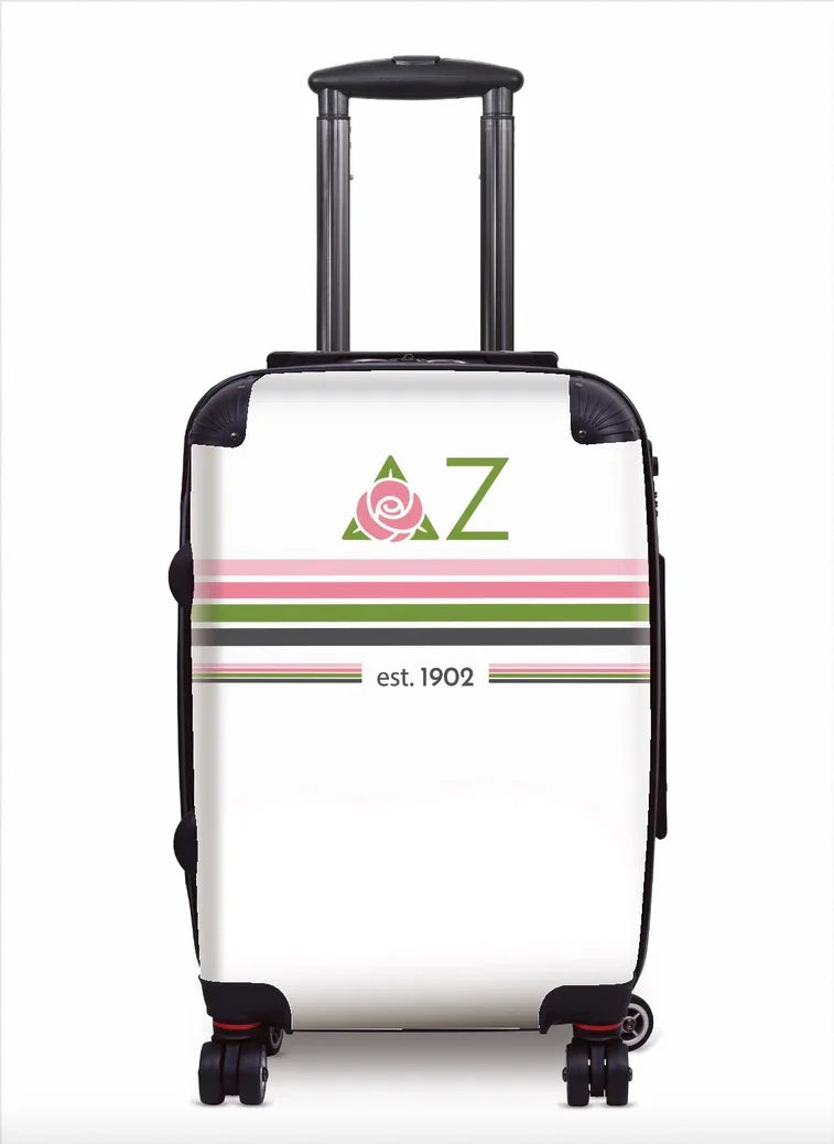 Delta Zeta Carry-on Suitcase Luggage - Preppy Stripes Suitcases