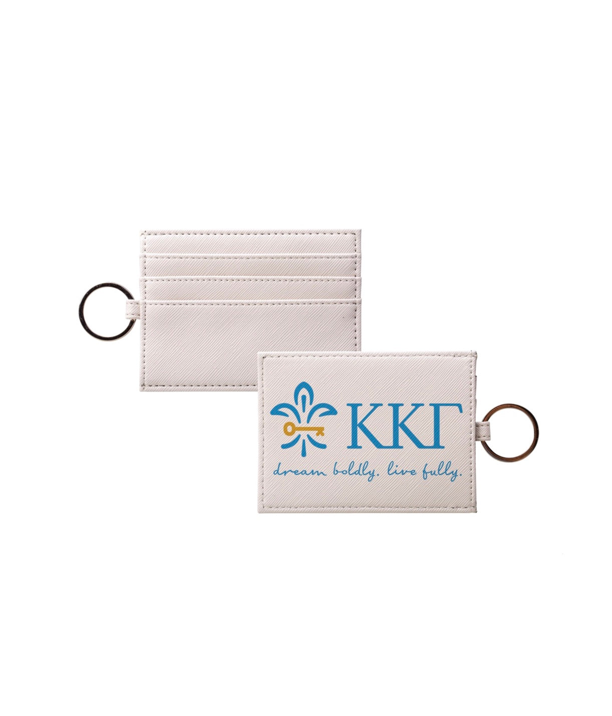 KKG Vegan Saffiano Leather Card Holder - Dream Boldly. Live Fully.