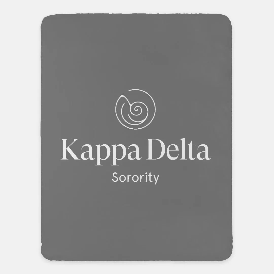 Kappa Delta Sherpa Blanket XL 60x80 Gray Traditional | Official Gifts