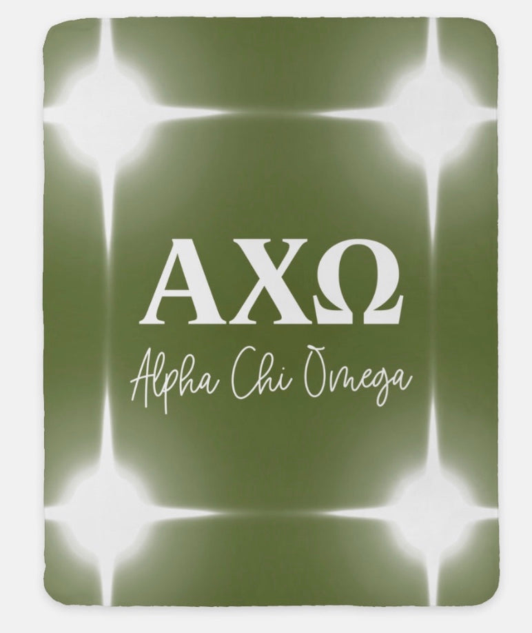 Alpha Chi Omega XL 60x80 Sherpa Blanket - Flashing Lights | AXO Gifts