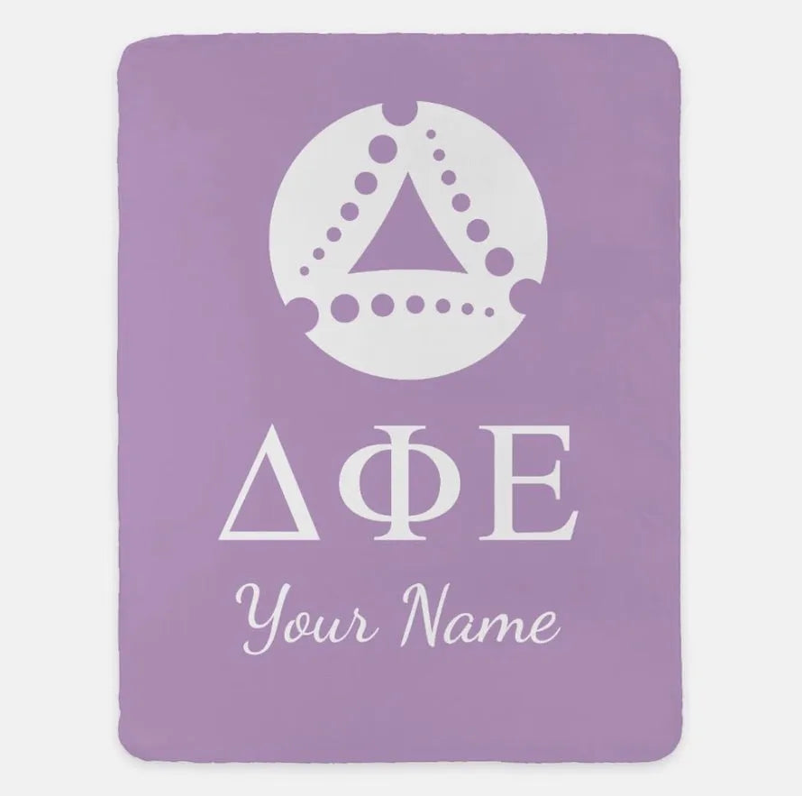 Personalized Delta Phi Epsilon XL 60x80 Sherpa Throw Blanket | Gifts