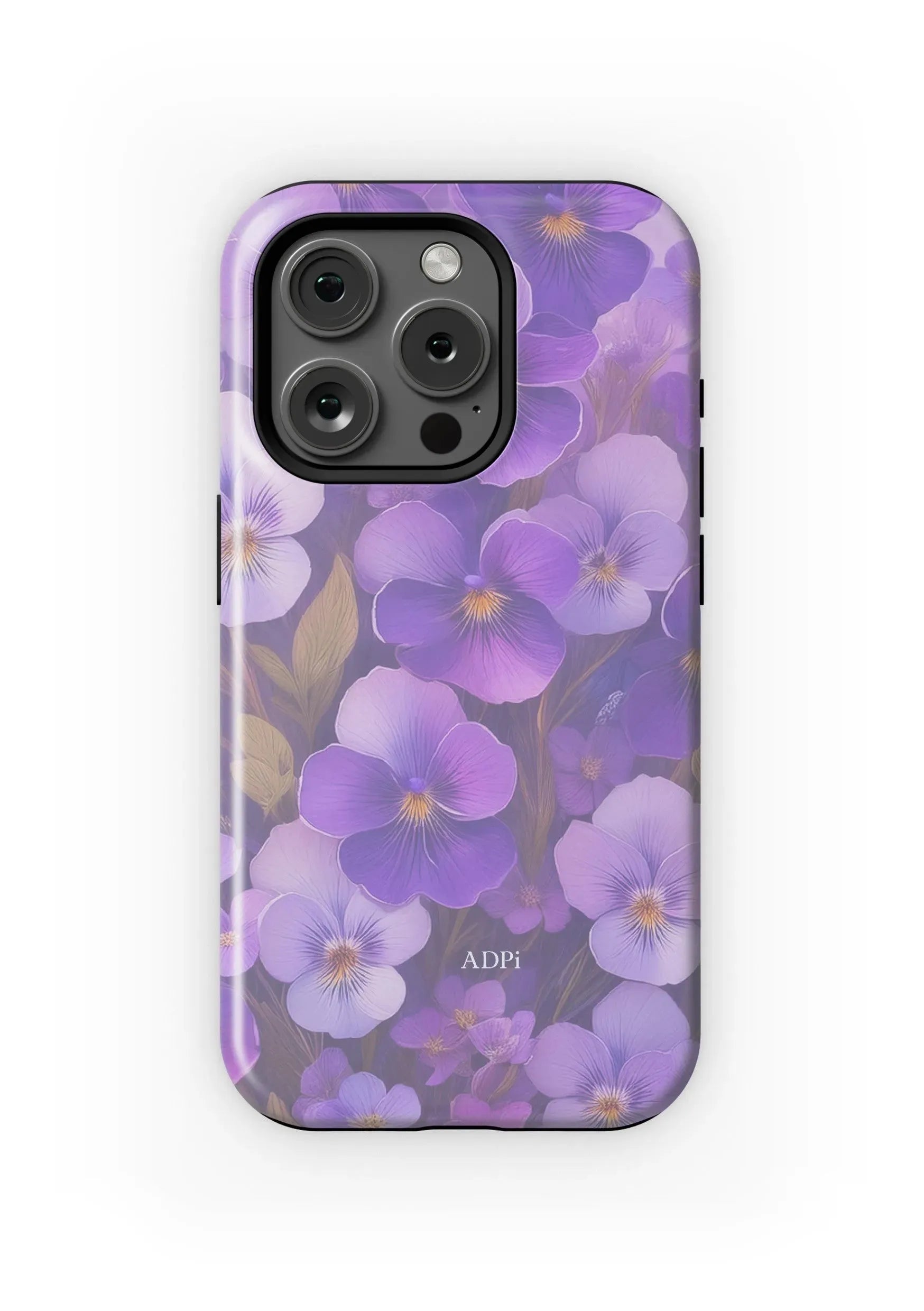 Alpha Delta Pi iPhone 16, 15, 14 Mobile Phone Case - Violets Matte Mobile Phone Cases