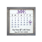 Delta Phi Epsilon Personalized Big Little Calendar Framed Sign - 12x12