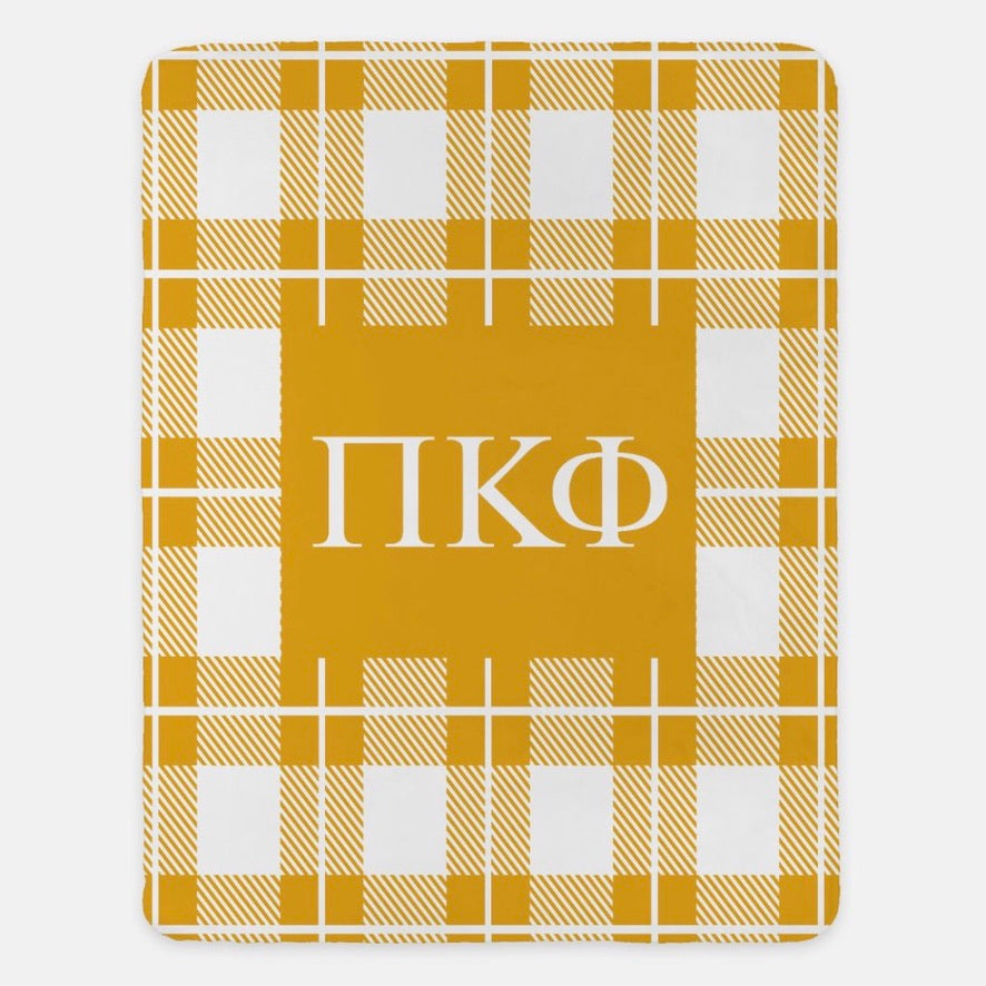 Pi Kappa Phi XL 60x80 Sherpa Throw Blanket - Plaid | Official Merch