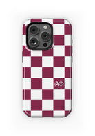 Alpha Phi iPhone 16, 15, 14 Mobile Phone Case - Bordeaux Check | 