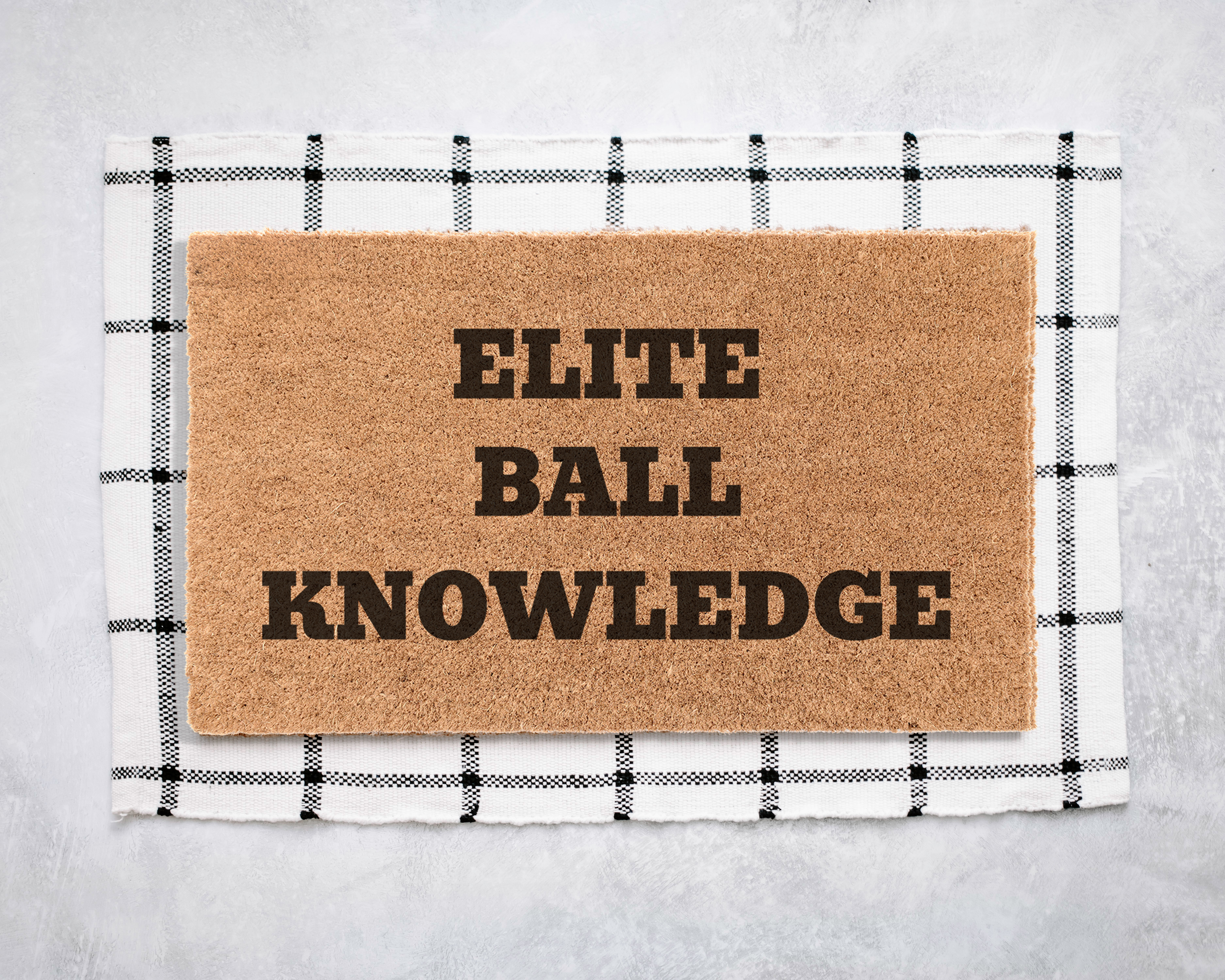 Elite Ball Knowledge Coir Doormat | Funny Door Mat | Dorm Decor