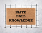 Elite Ball Knowledge Coir Doormat | Funny Door Mat | Dorm Decor