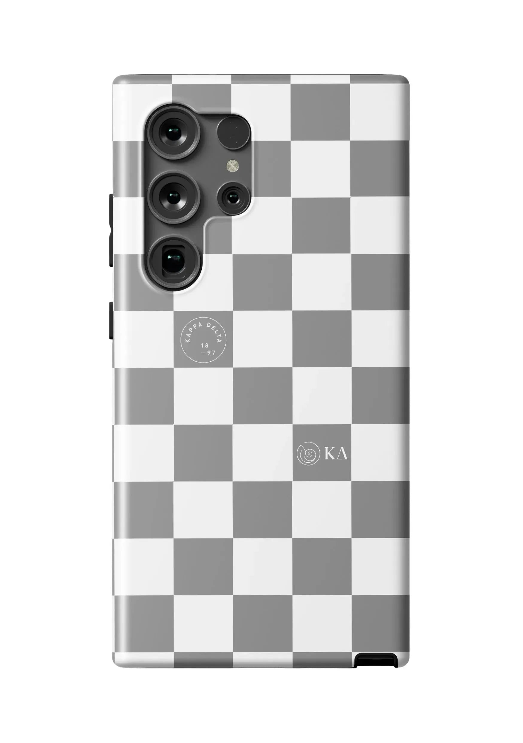 Kappa Delta Samsung Galaxy 24, 23 Mobile Phone Case - Gray Check Matte Mobile Phone Cases