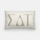Sigma Delta Tau Lumbar Pillow Cover - Knockout Greek Letters Cream Pillow Covers