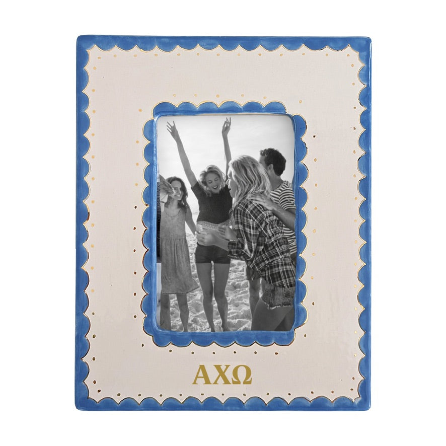 Alpha Chi Scallop Photo Frame | AXO Big Little Gift | Sister Keepsake