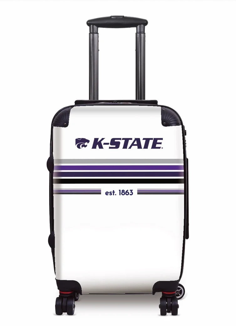 Kansas State University Carry-On Suitcase - Preppy Stripes Suitcases