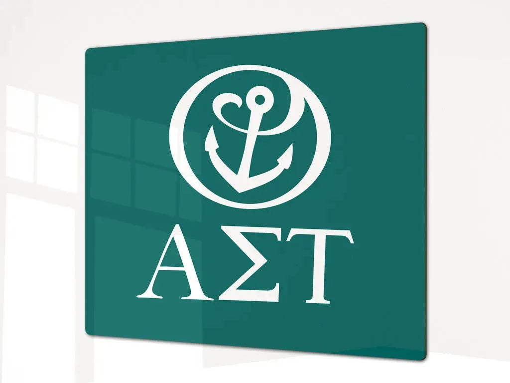 Alpha Sigma Tau Charcuterie Board Party Event Tray - Greek Letters Emerald Serveware