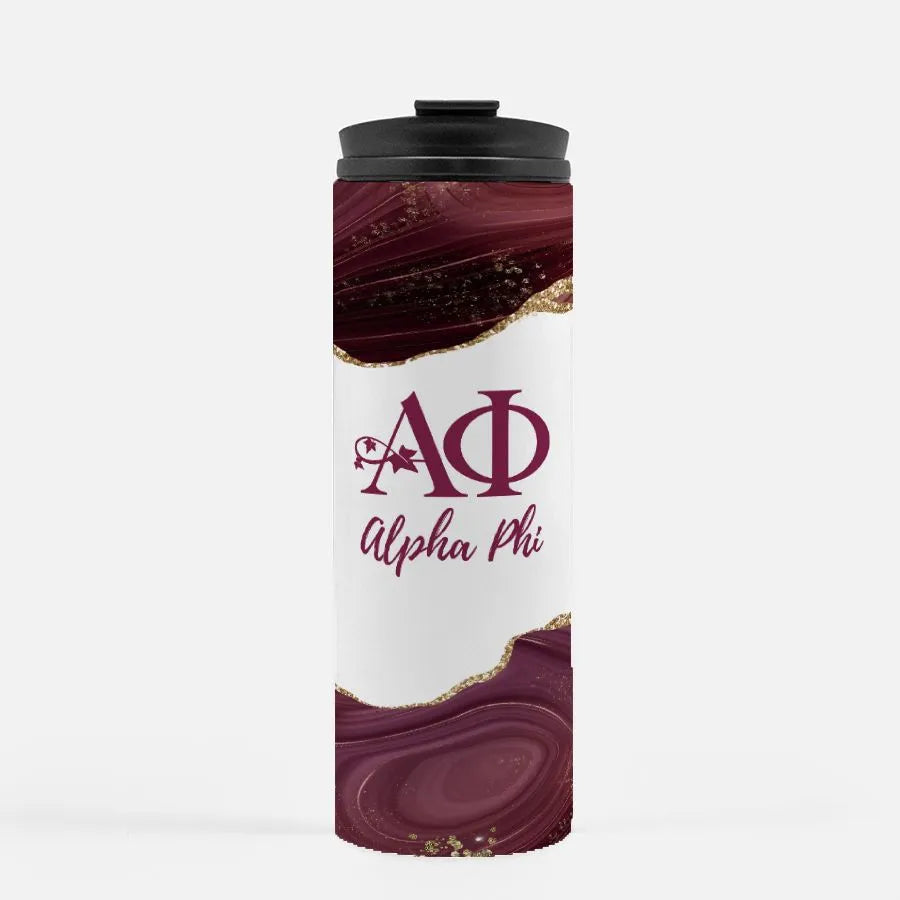 Alpha Phi Thermal Tumbler 16 oz. - Geode | Gifts | Water Bottles | Festive Fit Home