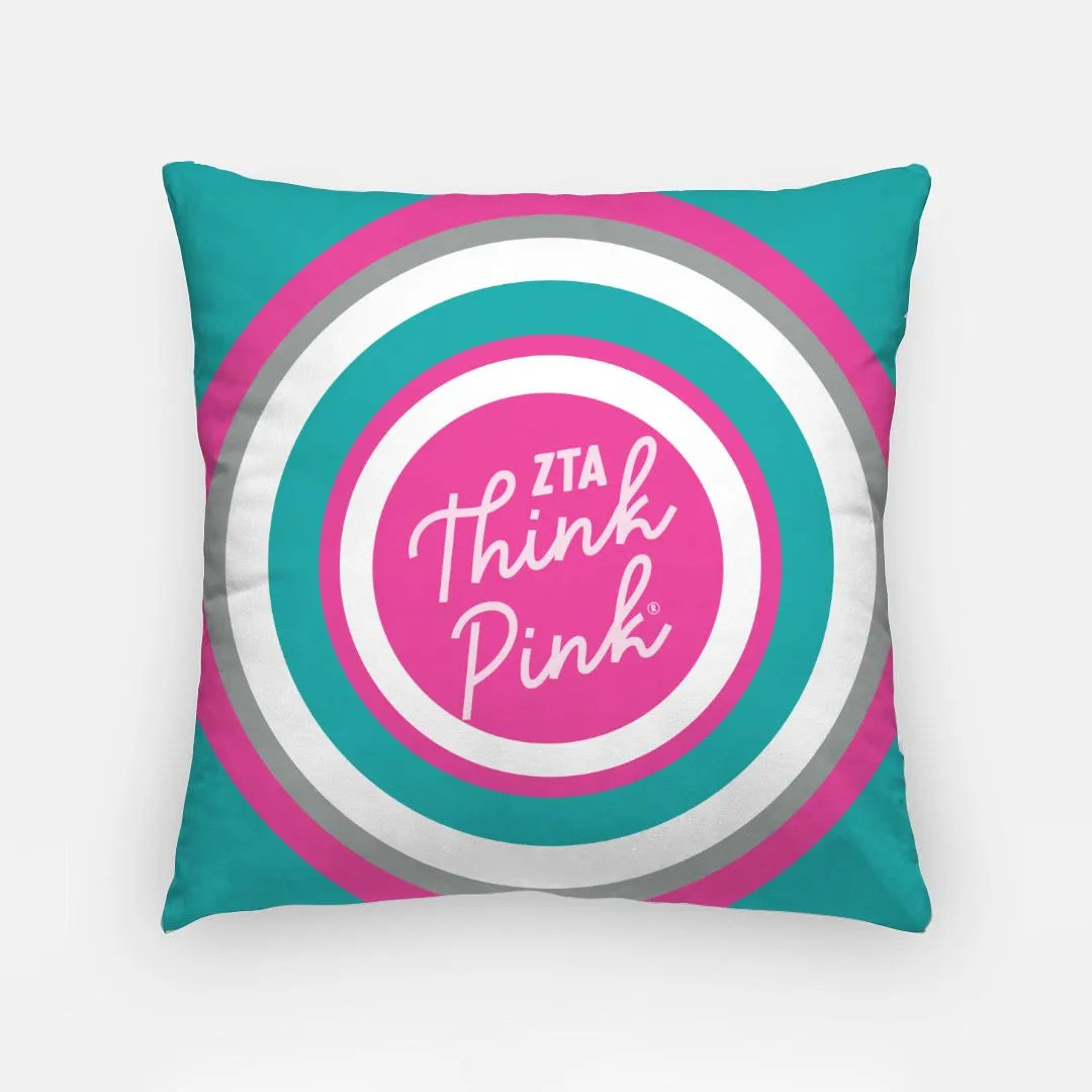 ZTA Think Pink Bullseye Pillow Cover 18" | Official Gifts and Decor 