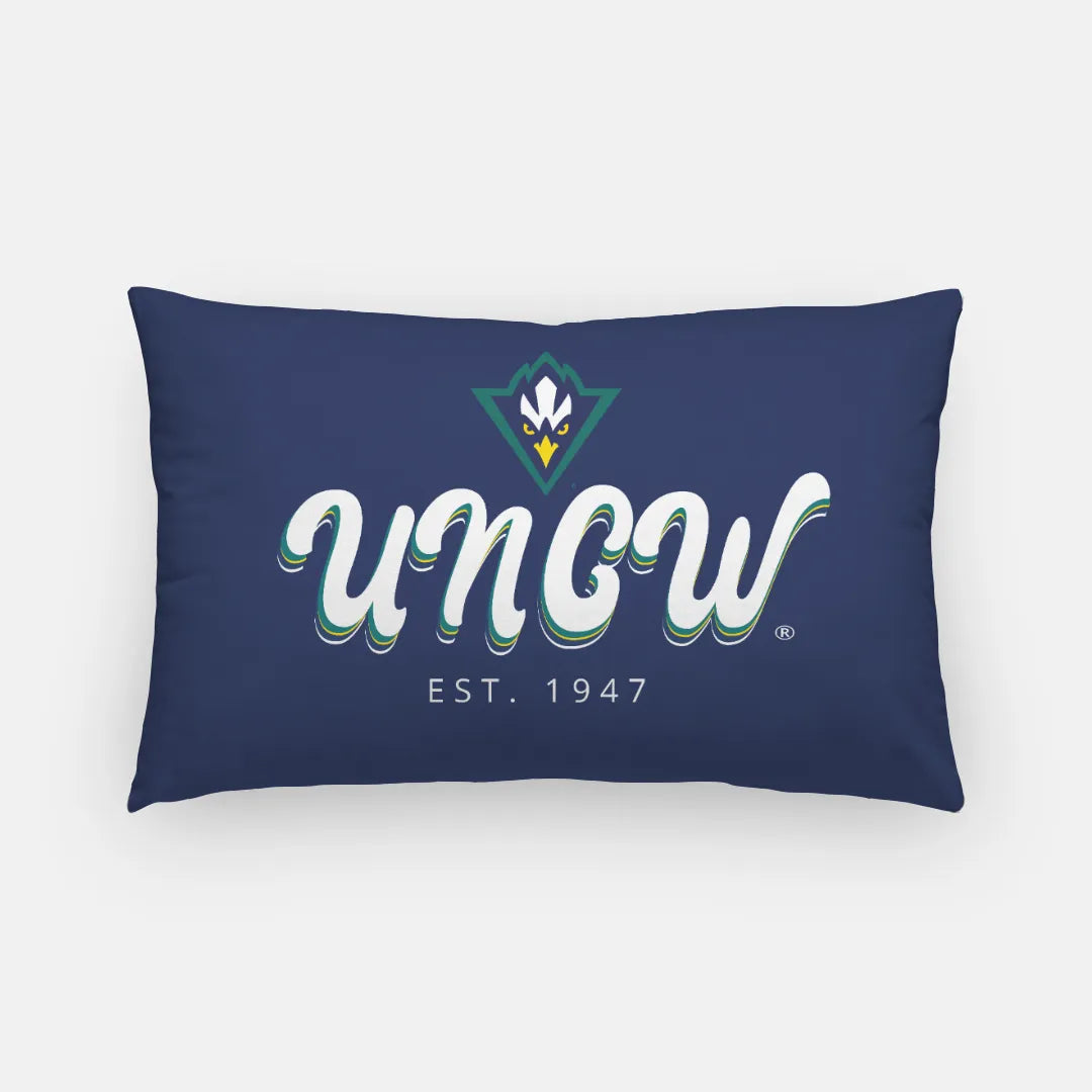 UNCW Lumbar Throw Pillow Cover - Retro Letters | Gifts and Decor | Festive Fit Home