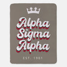 Alpha Sigma Alpha Sherpa Blanket - Retro 60"x80" | Dorm Decor | Gifts | Festive Fit Home