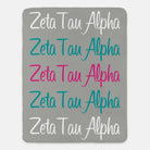 Zeta Tau Alpha XL 60x80 Sherpa Throw Blanket - Script | ZTA Merch