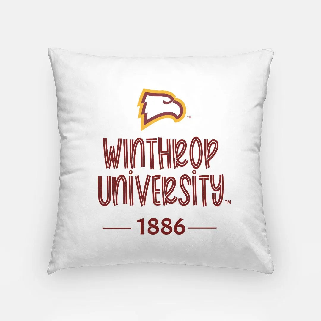 Winthrop University 1886 Pillow Cover 18" | Official Merchandise  | Festive Fit Home