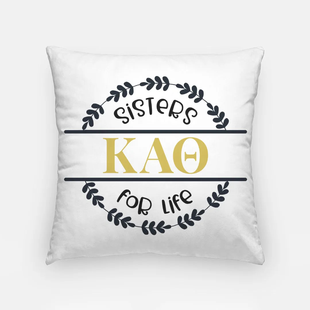 Theta Pillow Cover - Sisters for Life - 18" | Custom Gifts and Decor | Official Merchandise and Accessories | Festive Fit Home