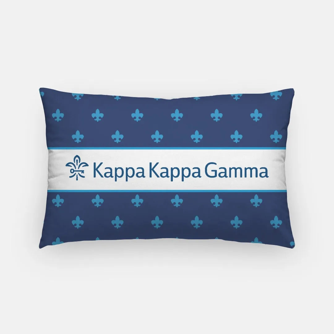 Kappa Kappa Gamma Fleur de Lis Lumbar Pillow Cover | Custom Gifts | Festive Fit Home