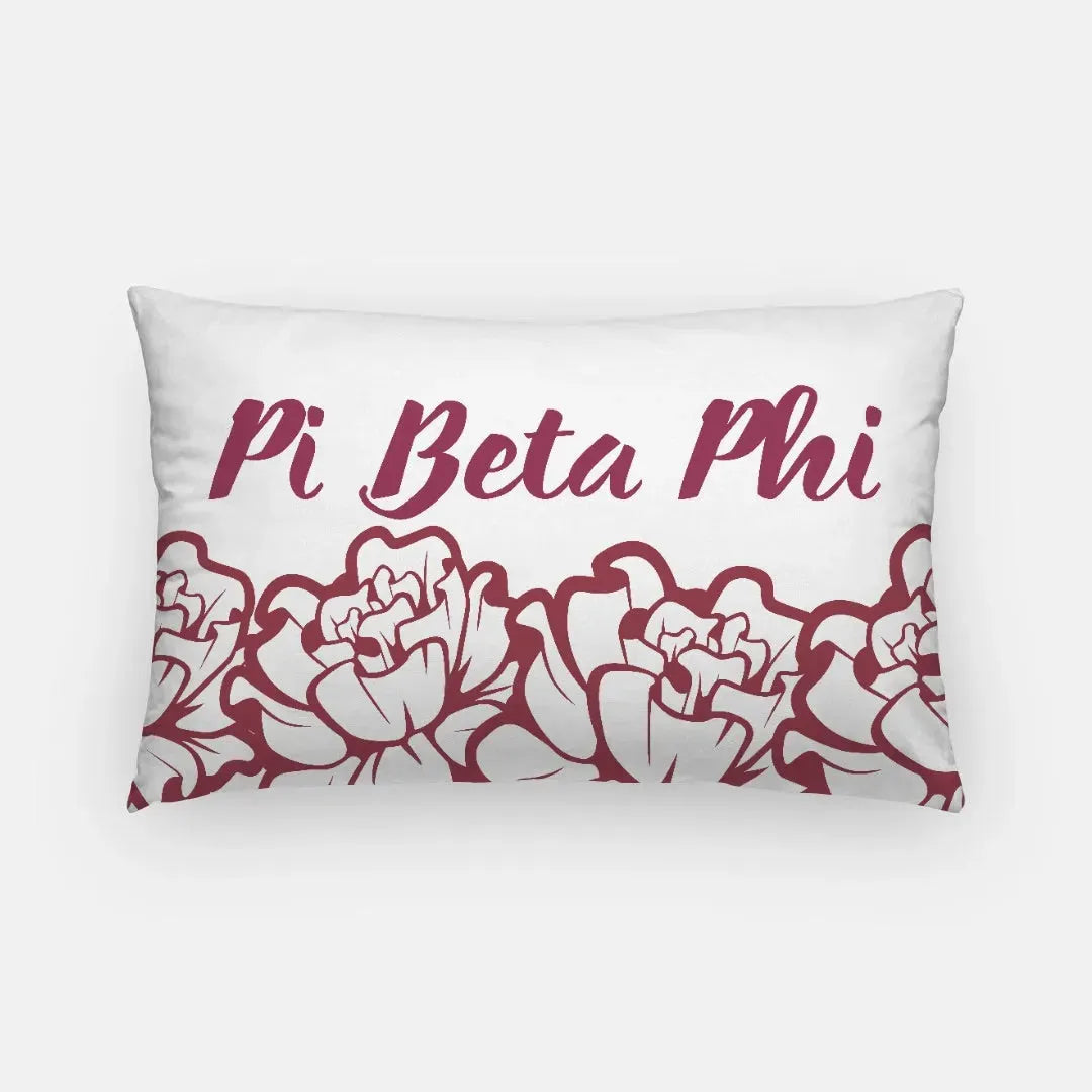 Pi Beta Phi Carnation Lumbar Pillow Cover Pillow Covers