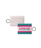 Zeta Tau Alpha Vegan Saffiano Leather Keychain Card Holde - Think Pink | ZTA Gifts