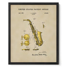 Saxophone US Patent Art Print | Music Themed Dorm Decor