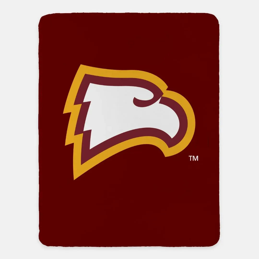 Winthrop University XL 60x80 Sherpa Throw Blanket - Garnet Eagle Throw Blankets