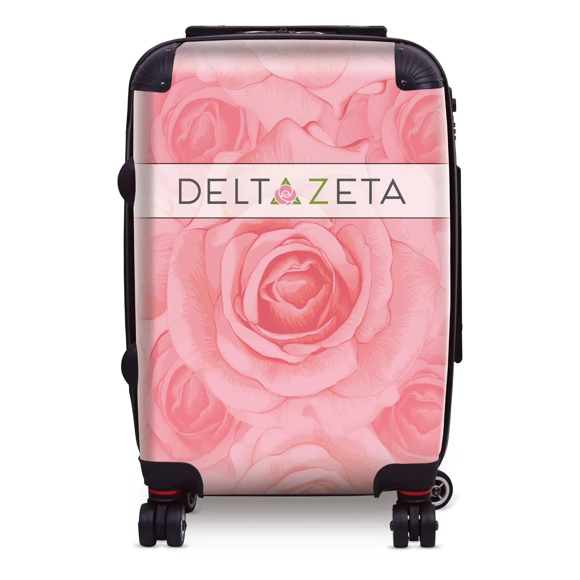 Delta Zeta Carry-on Suitcase - Rose Pattern Suitcases
