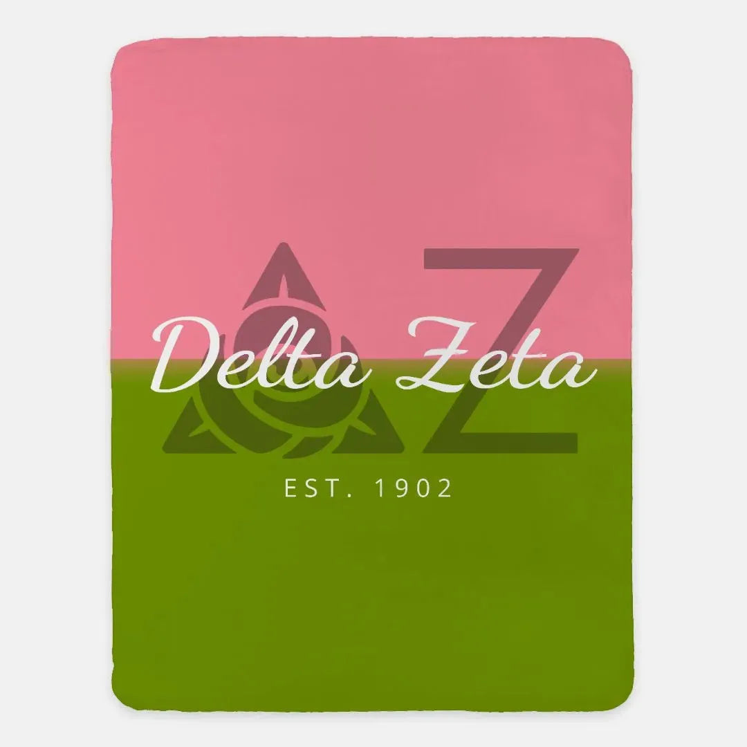Delta Zeta XL 60x80 Sherpa Throw Blanket - Color Split Throw Blankets