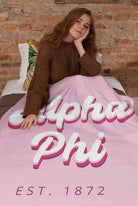 Alpha Phi Sherpa Blanket - Retro  60"x80" | Gifts and Decor  | Merchandise | Festive Fit Home