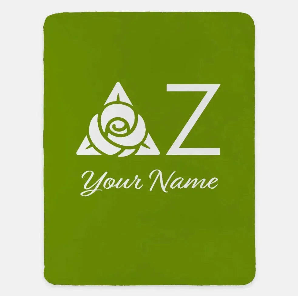 Personalized Delta Zeta XL 60x80 Sherpa Throw Blanket Green Throw Blankets