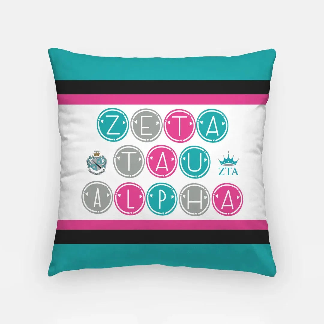 Zeta Tau Alpha Throw Pillow Cover - Dots - 18" Pillow Covers