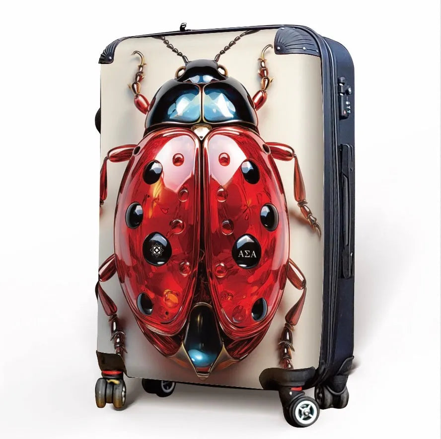 Alpha Sigma Alpha Carry-on Suitcase - Jeweled Ladybug Suitcases