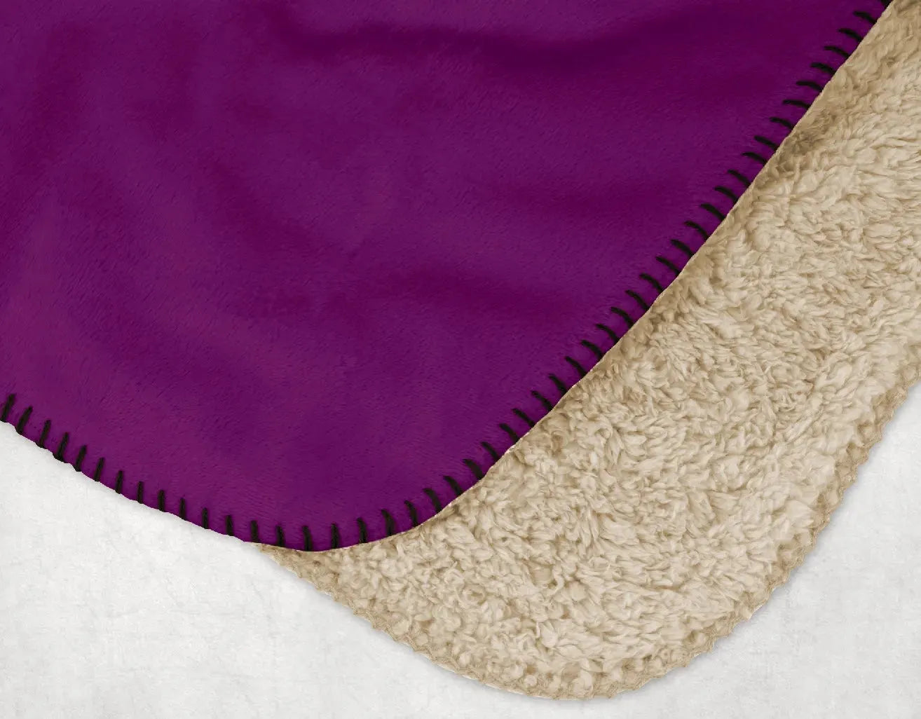 Phi Chi Theta XL 60x80 Sherpa Blanket - Purple Crest Throw Blankets