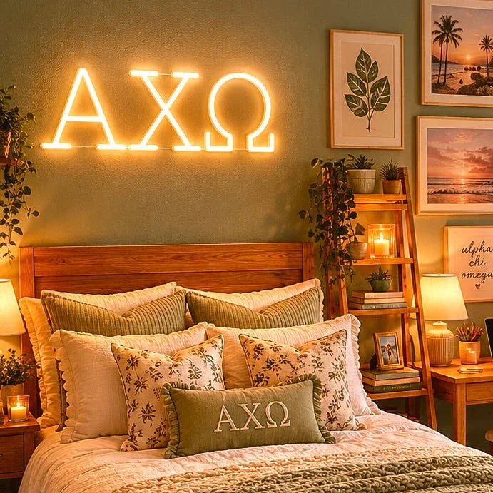 Alpha Chi Omega Greek Letters LED Neon Sign | AXO Wall Sign