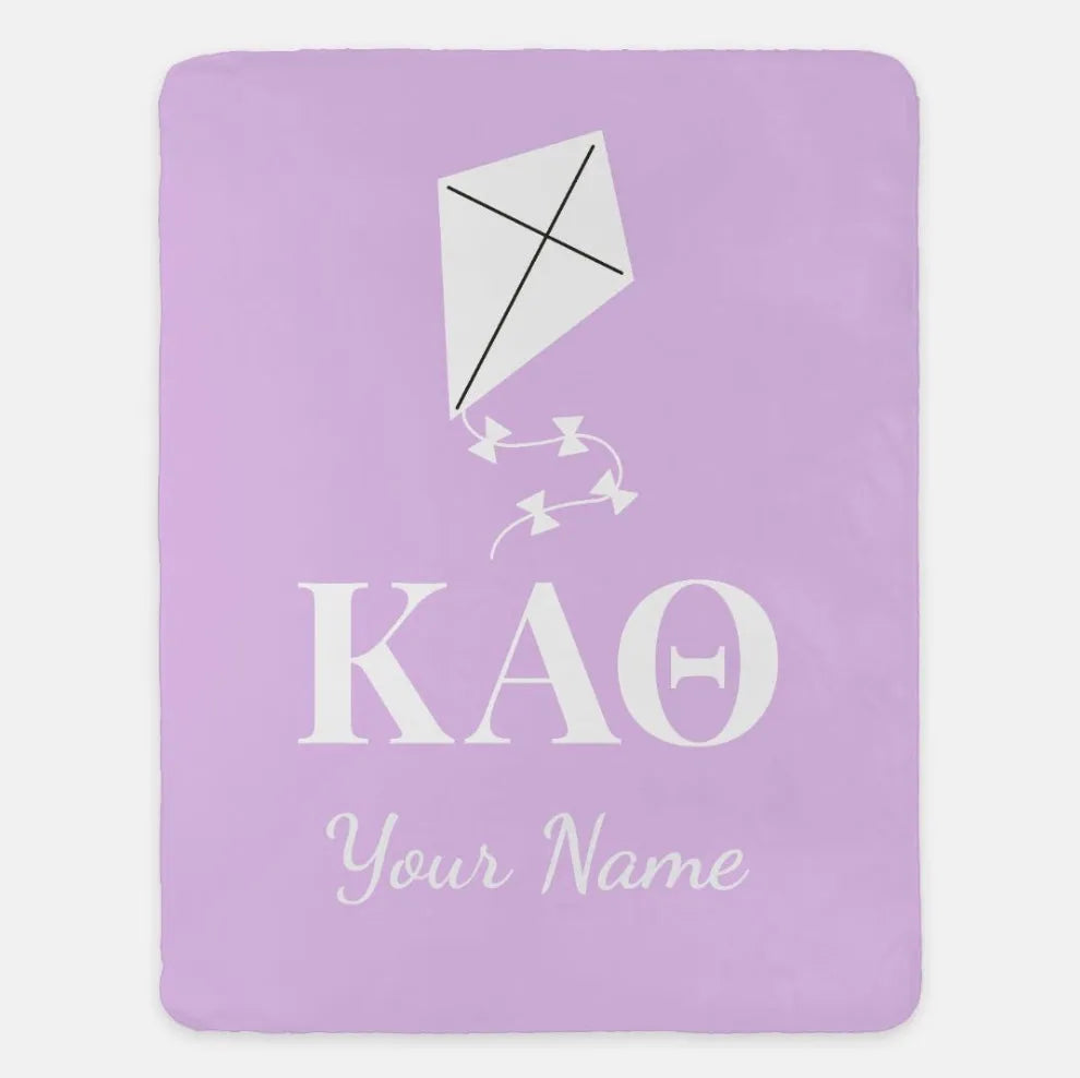Personalized Kappa Alpha Theta XL 60x80 Sherpa Blanket Violet Throw Blankets